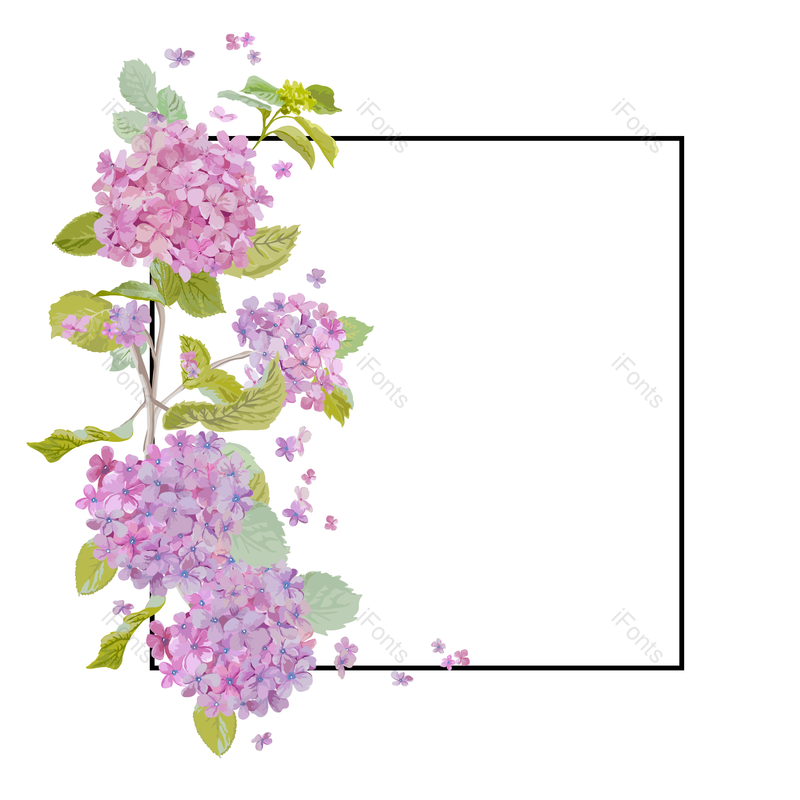 婚礼边框图片,春季元素,紫色PNG,免抠素材